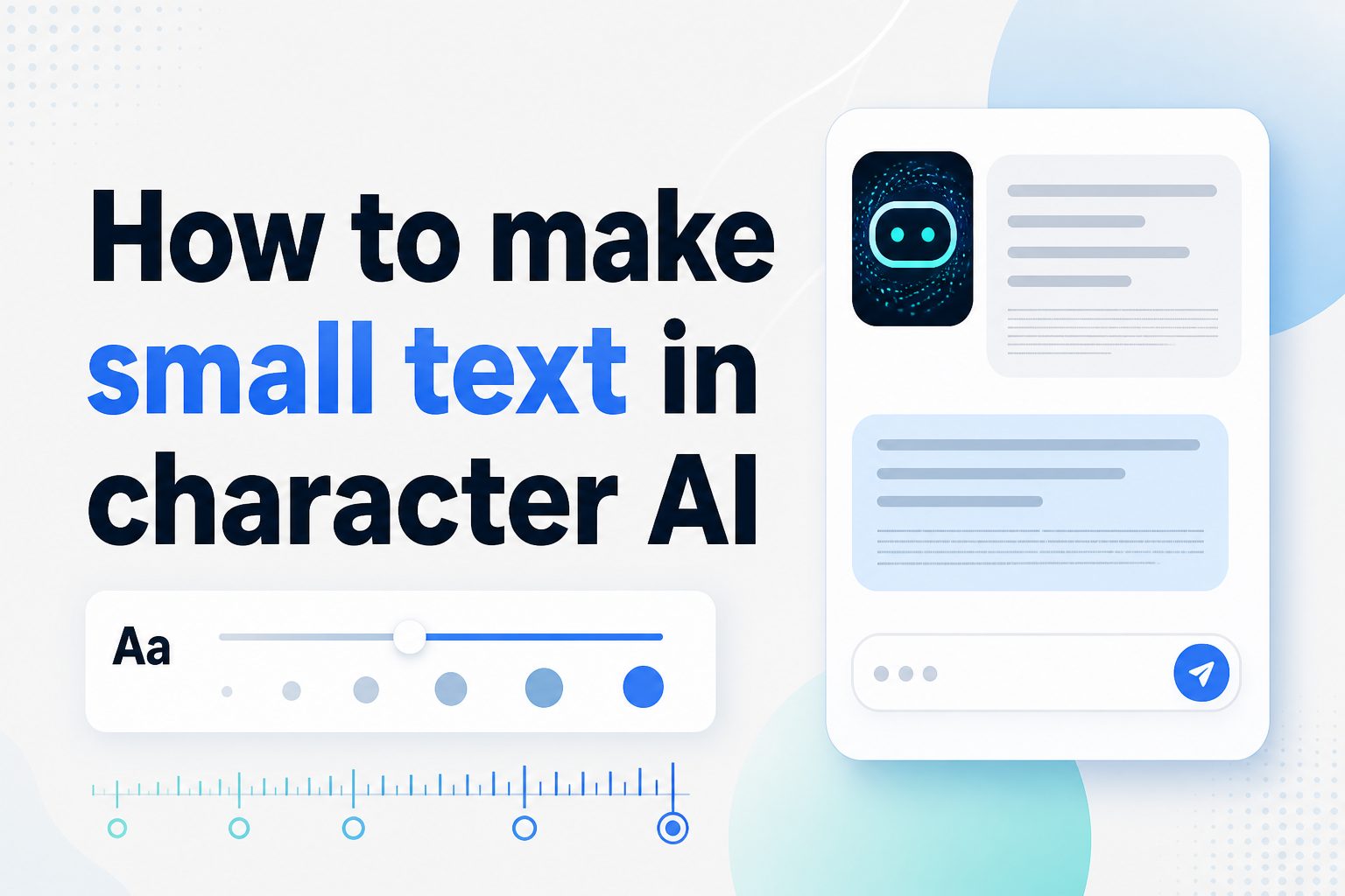 Character AI chat screen showing small formatted text in a message